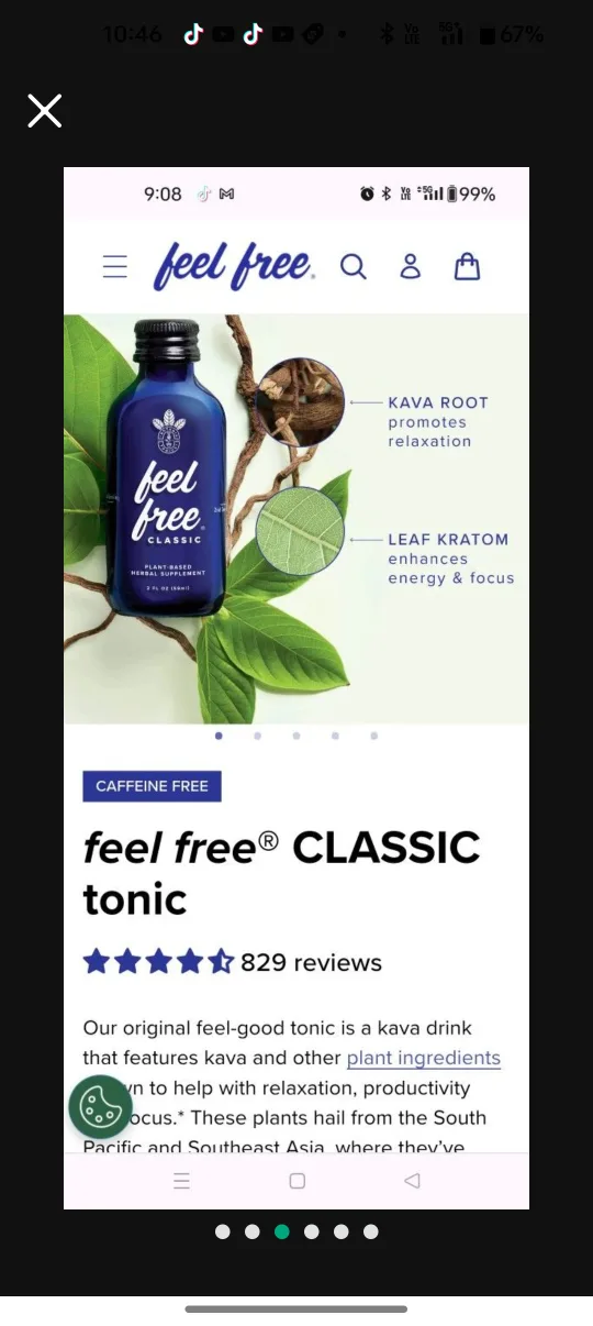 Feel Free Classic Kava & Kratom Tonic - 9 Bottles image indicator(3)