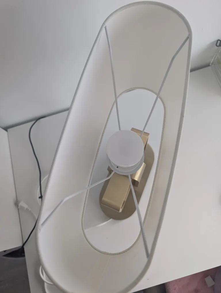 Gold Table Lamp with White Shade image indicator(2)