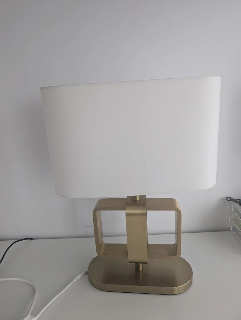 Gold Table Lamp with White Shade image indicator(3)