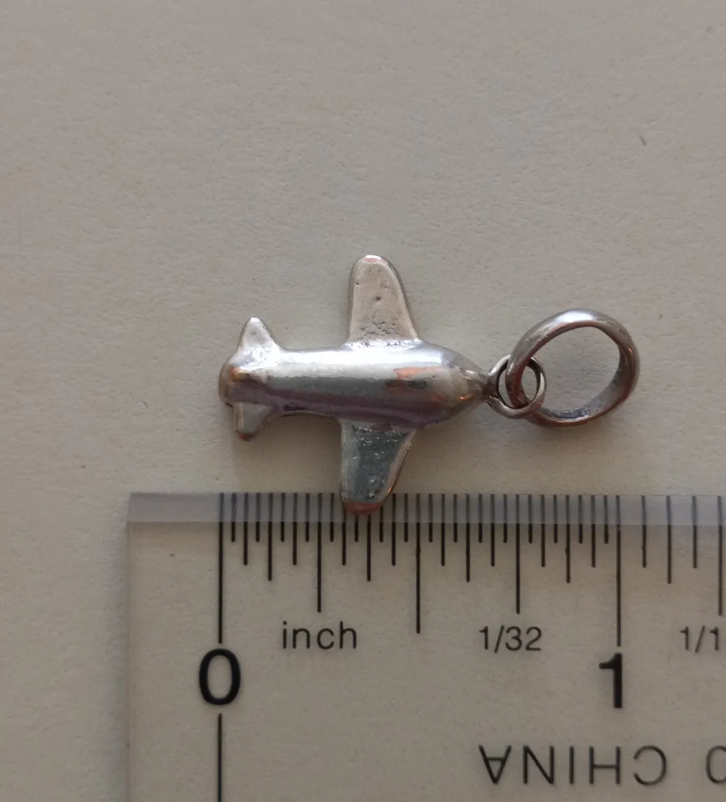 Vintage sterling silver plane charm image indicator(3)