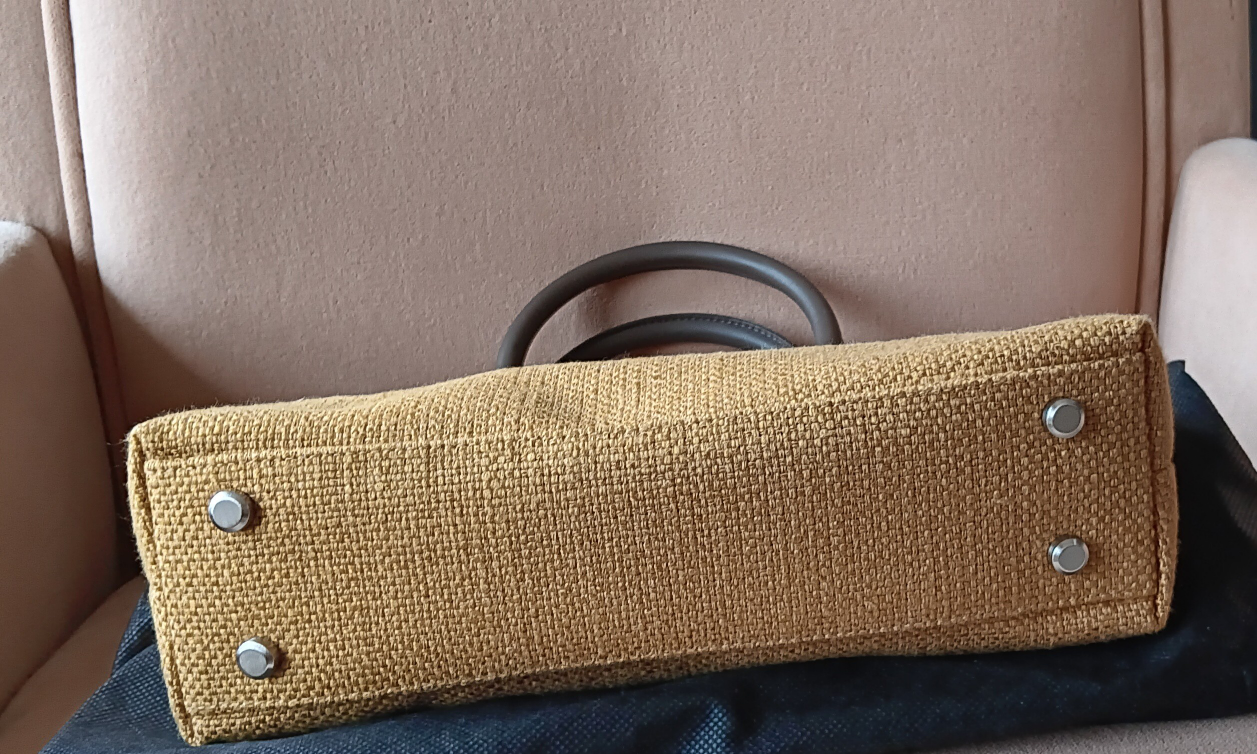 Vintage Jim Thompson Mustard Yellow Woven Tote Bag - photo 3