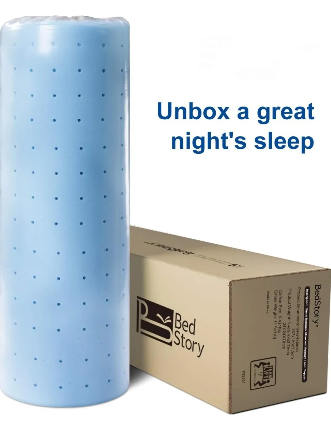 BedStory Mattress Topper Queen, 3" Memory Foam image indicator(8)