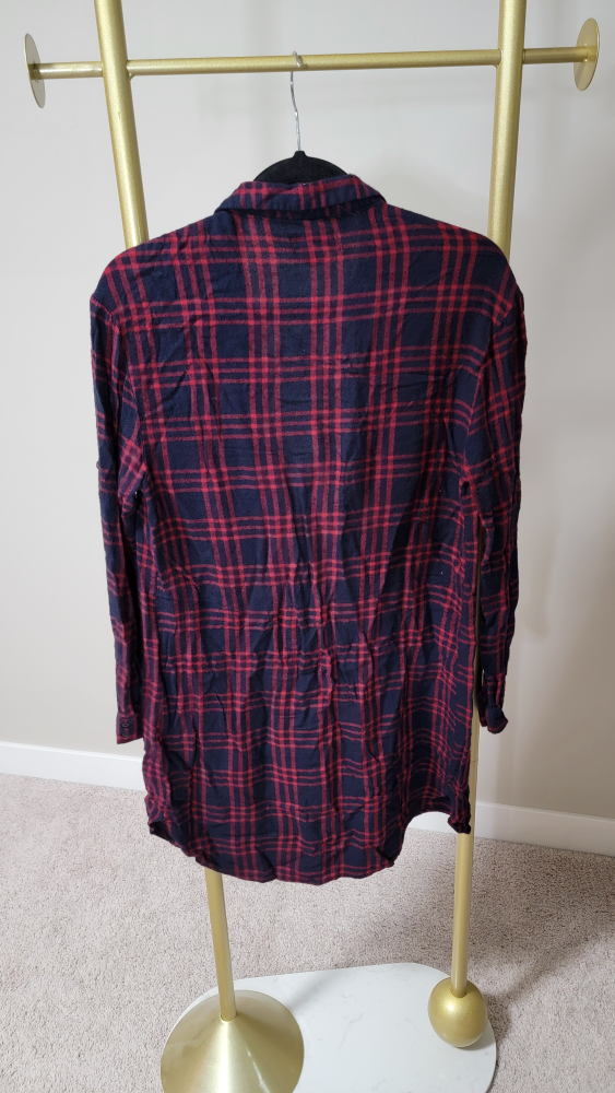 Red and Black Flannel Shirt Dress - photo 4
