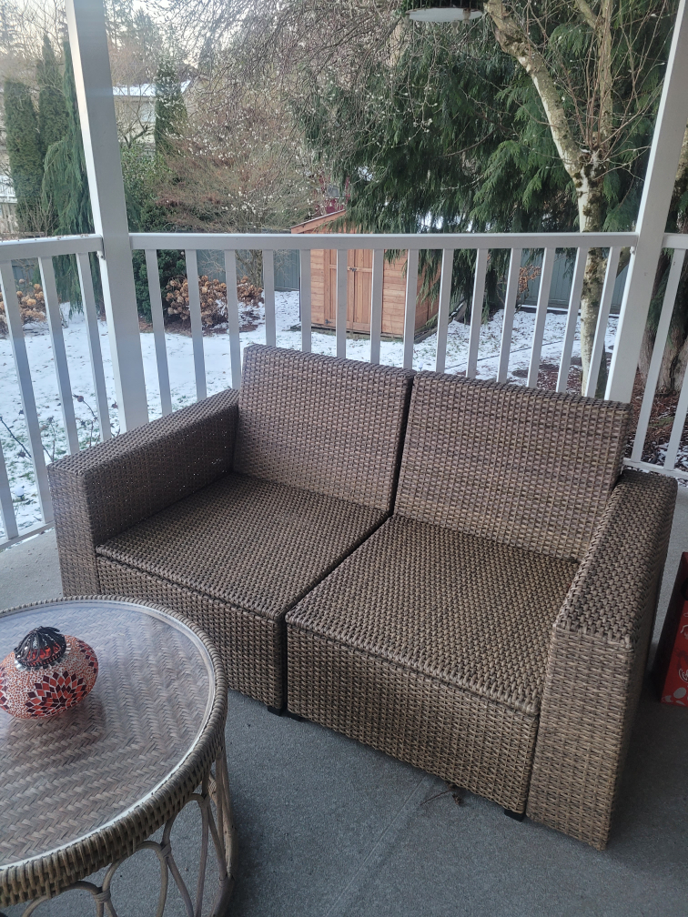 Wicker Patio Set - Loveseat and Chair