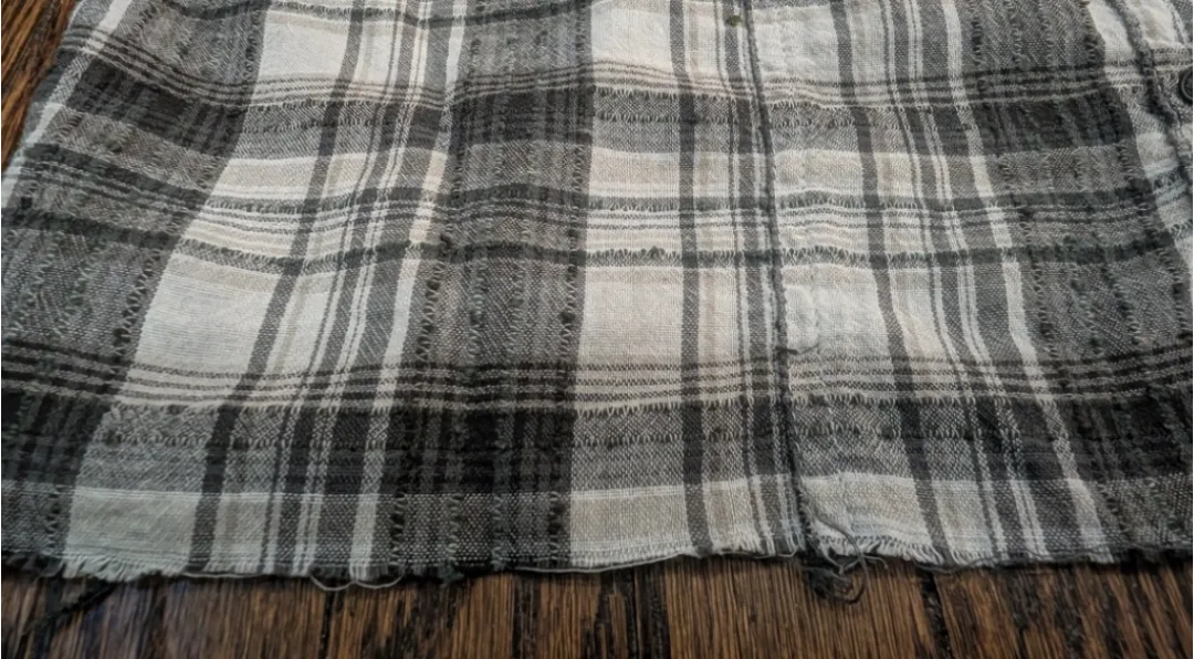 Free People Black, Grey and White Plaid Shirt Dress image indicator(6)