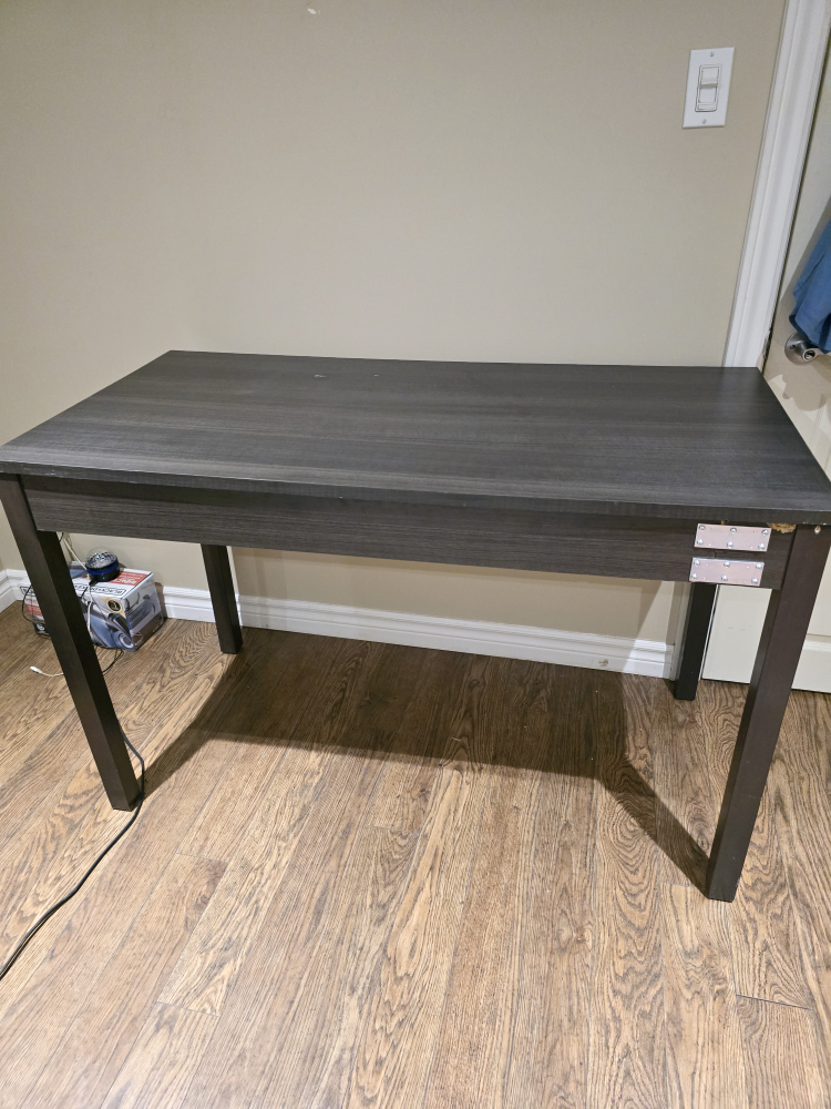 Dark brown rectangular writing desk