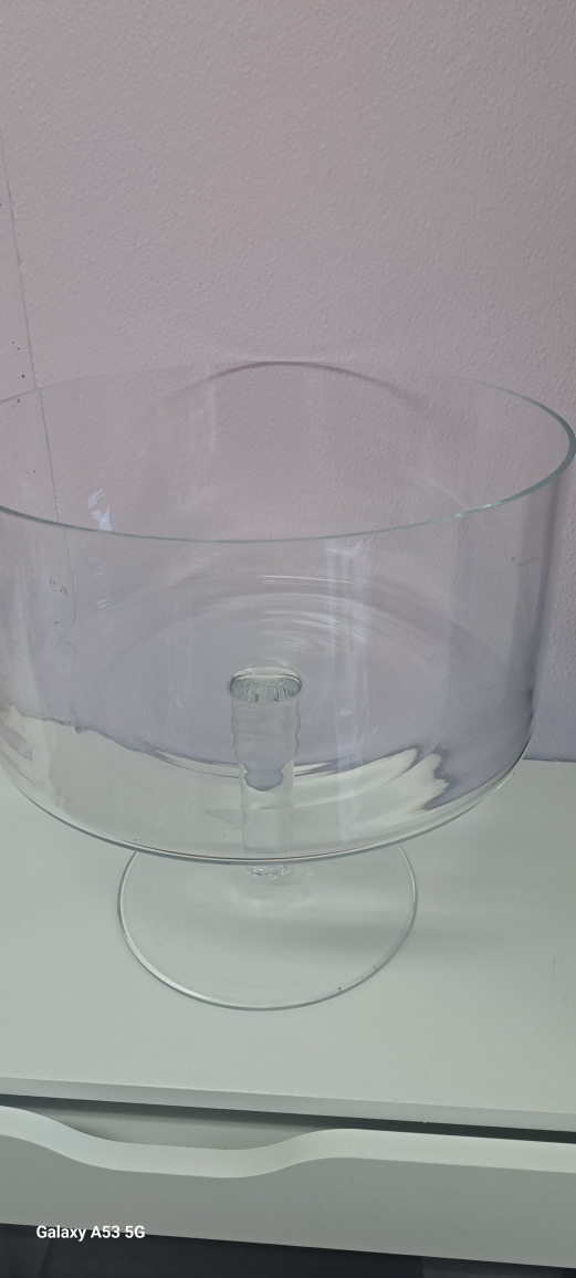 Large Clear Glass Bowl with Pedestal - photo 2