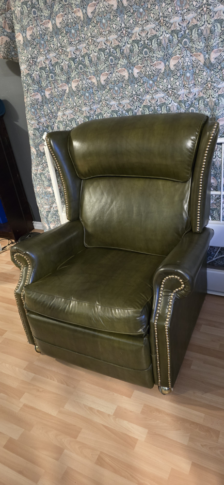 Dark Green Leather Recliner Chair
