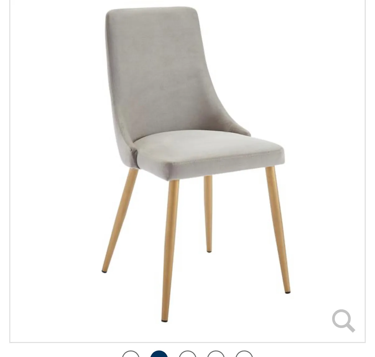 7 dining chairs - grey velvet with gold base image indicator(5)