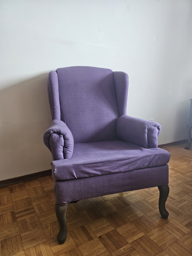 First Project Reupholstered Wingback Arm Chair