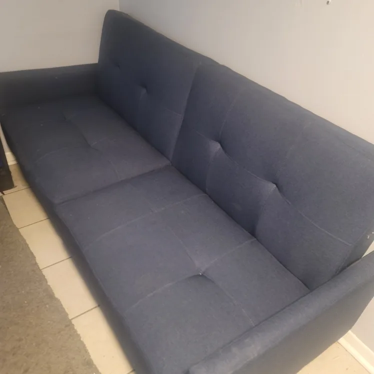 Navy Blue Futon Couch/bed. #Freecycle thumbnail