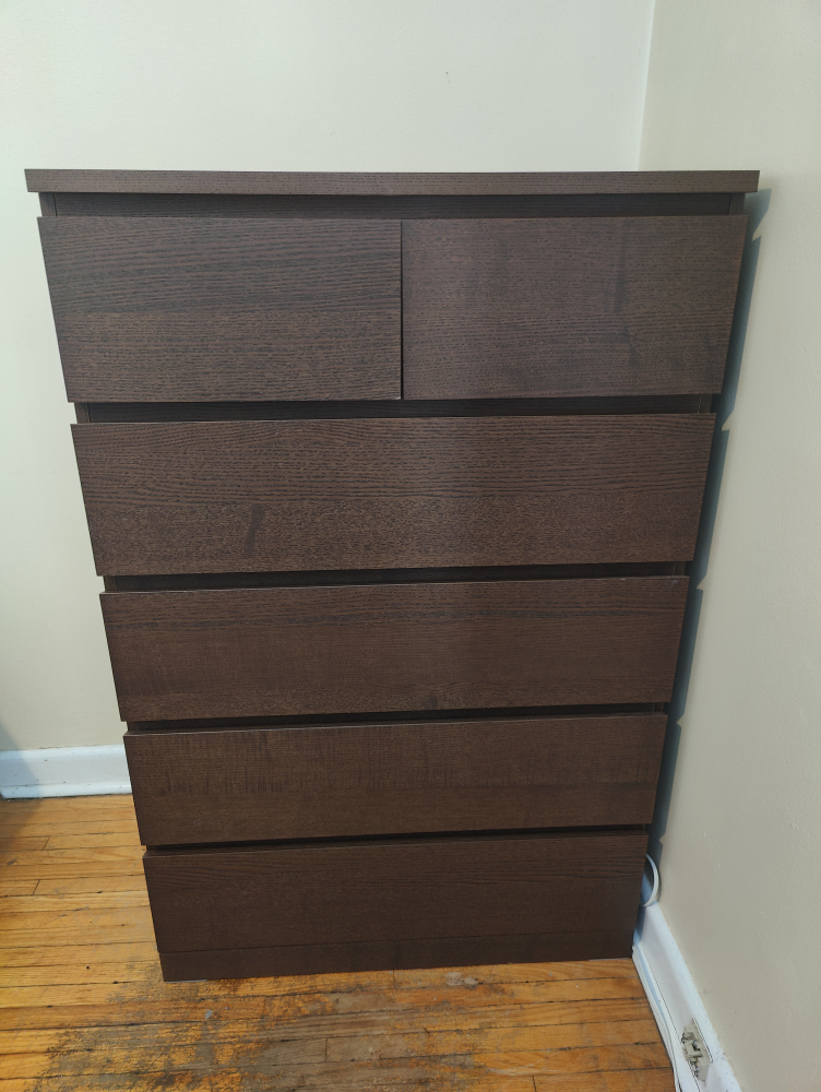 IKEA MALM 6-drawer Chest - Dark Brown