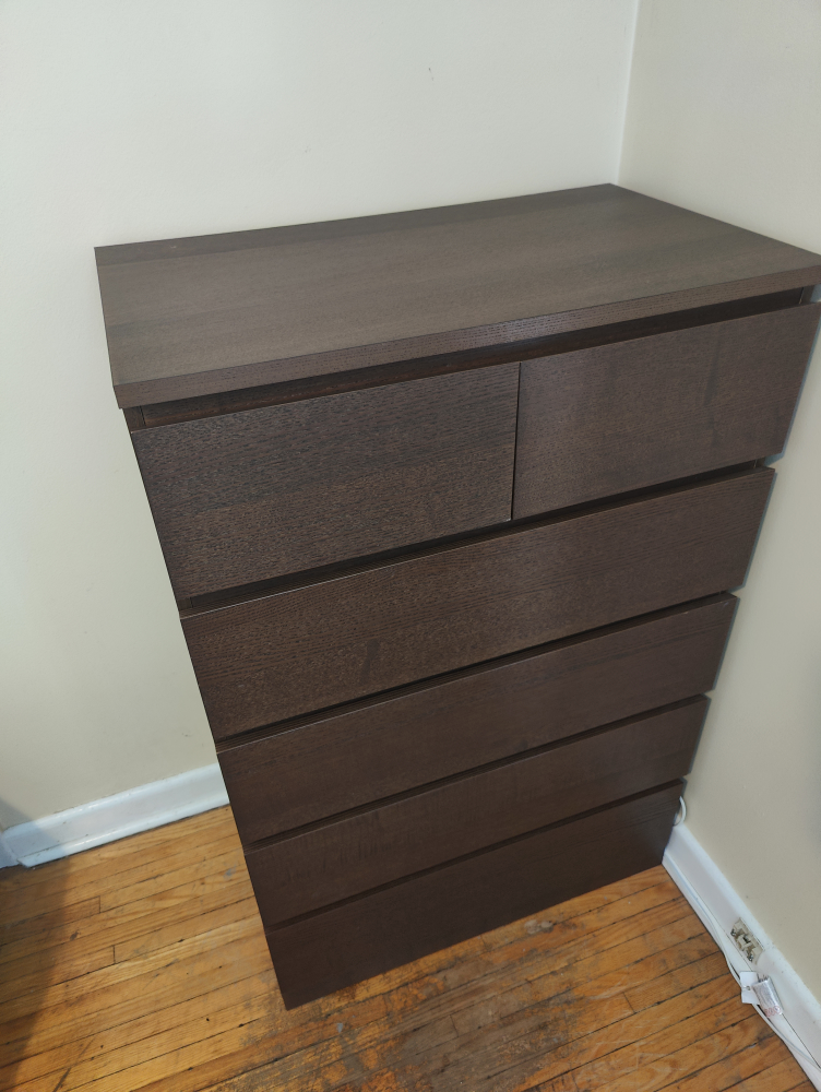 IKEA MALM 6-drawer Chest - Dark Brown - photo 2