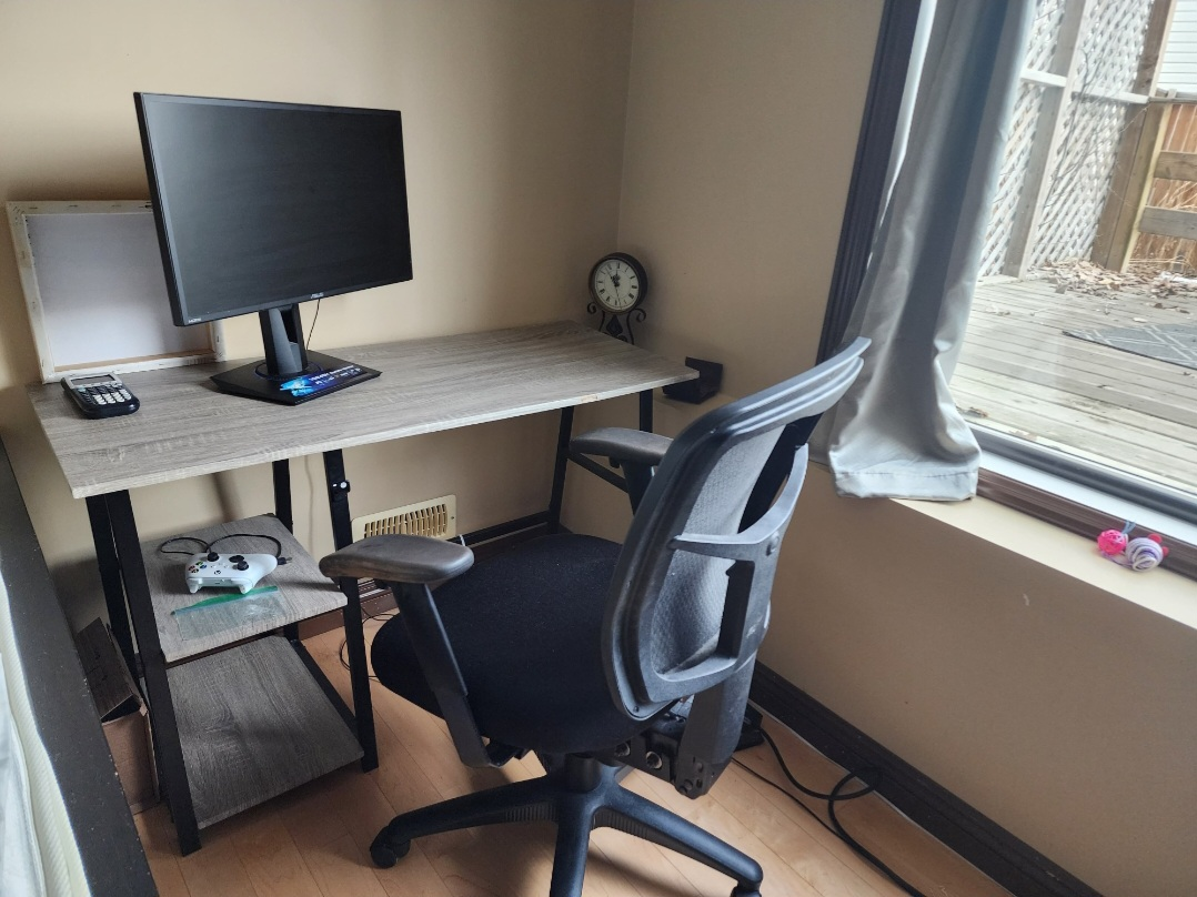 Evana Desk TH10086 - Grey Oak Computer Desk