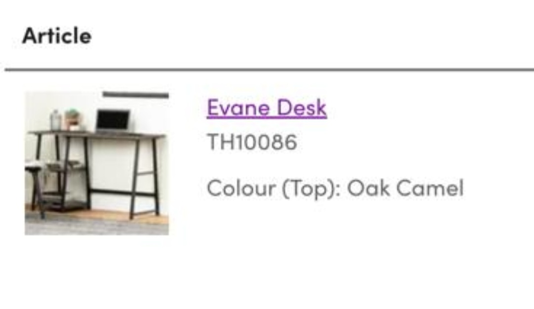 Evana Desk TH10086 - Grey Oak Computer Desk - photo 2