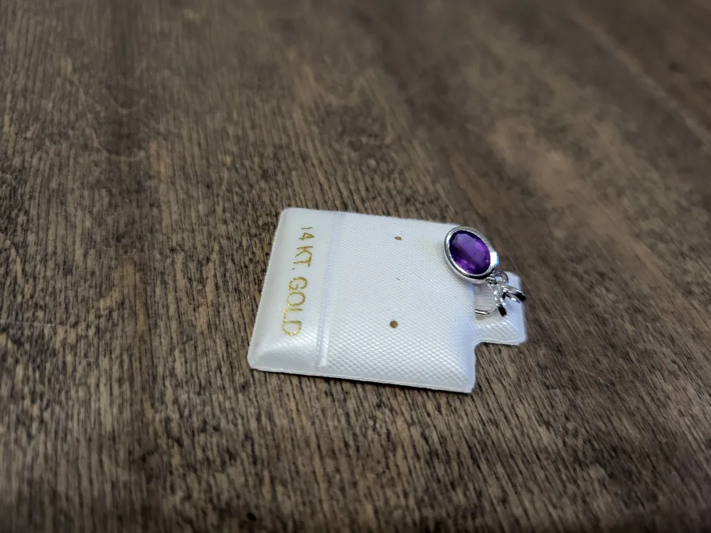 14KT Gold Amethyst Pendant Charm image indicator(2)