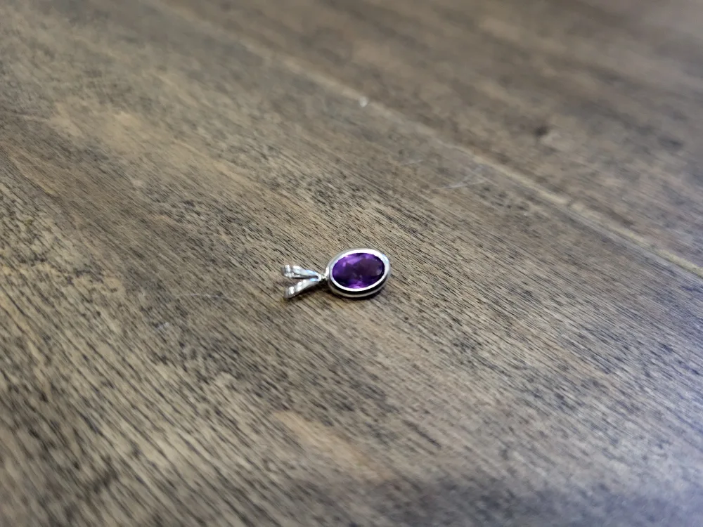 14KT Gold Amethyst Pendant Charm image indicator(3)