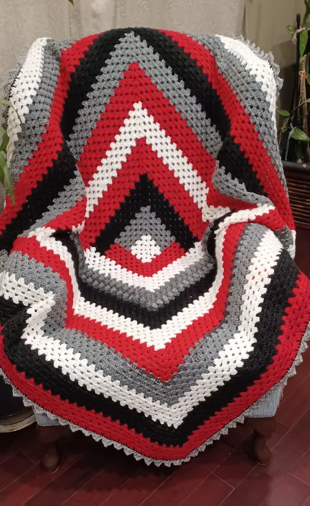 Handmade Granny Square Crochet Throw Blanket image indicator(5)
