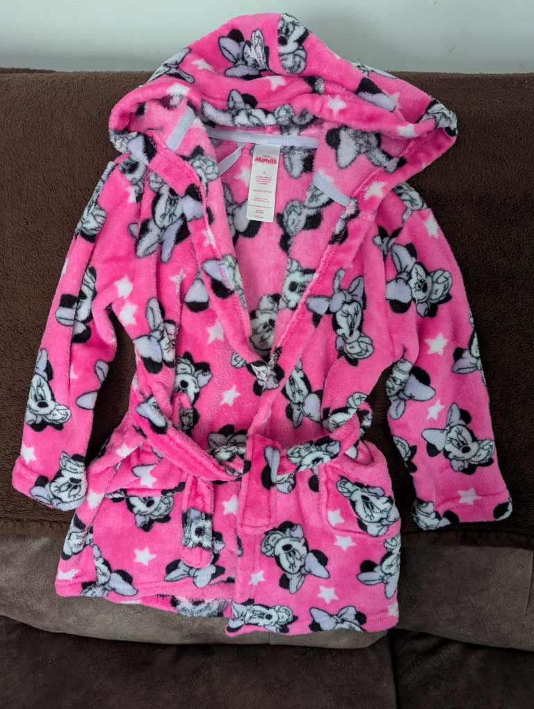 Minnie Mouse Girls Pink Fleece Robe Size 4 🏈