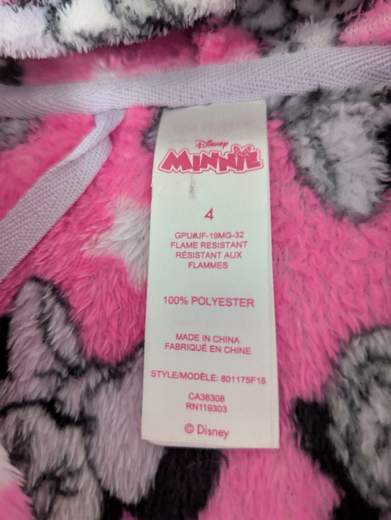 Minnie Mouse Girls Pink Fleece Robe Size 4 🏈 - photo 2