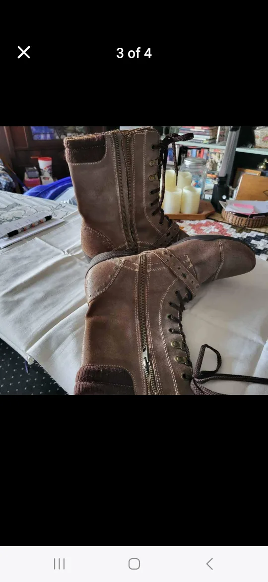 TAOS Brown Leather Lace-Up Boots image indicator(3)