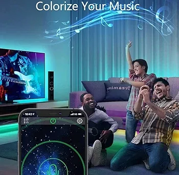 33ft RGB LED Strip Lights with Remote & App Control image indicator(3)