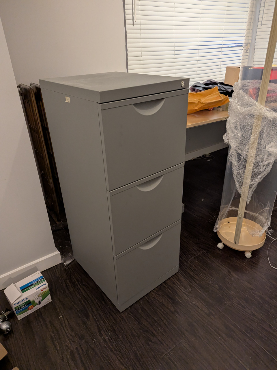 IKEA Grey Metal 3-Drawer Filing Cabinet