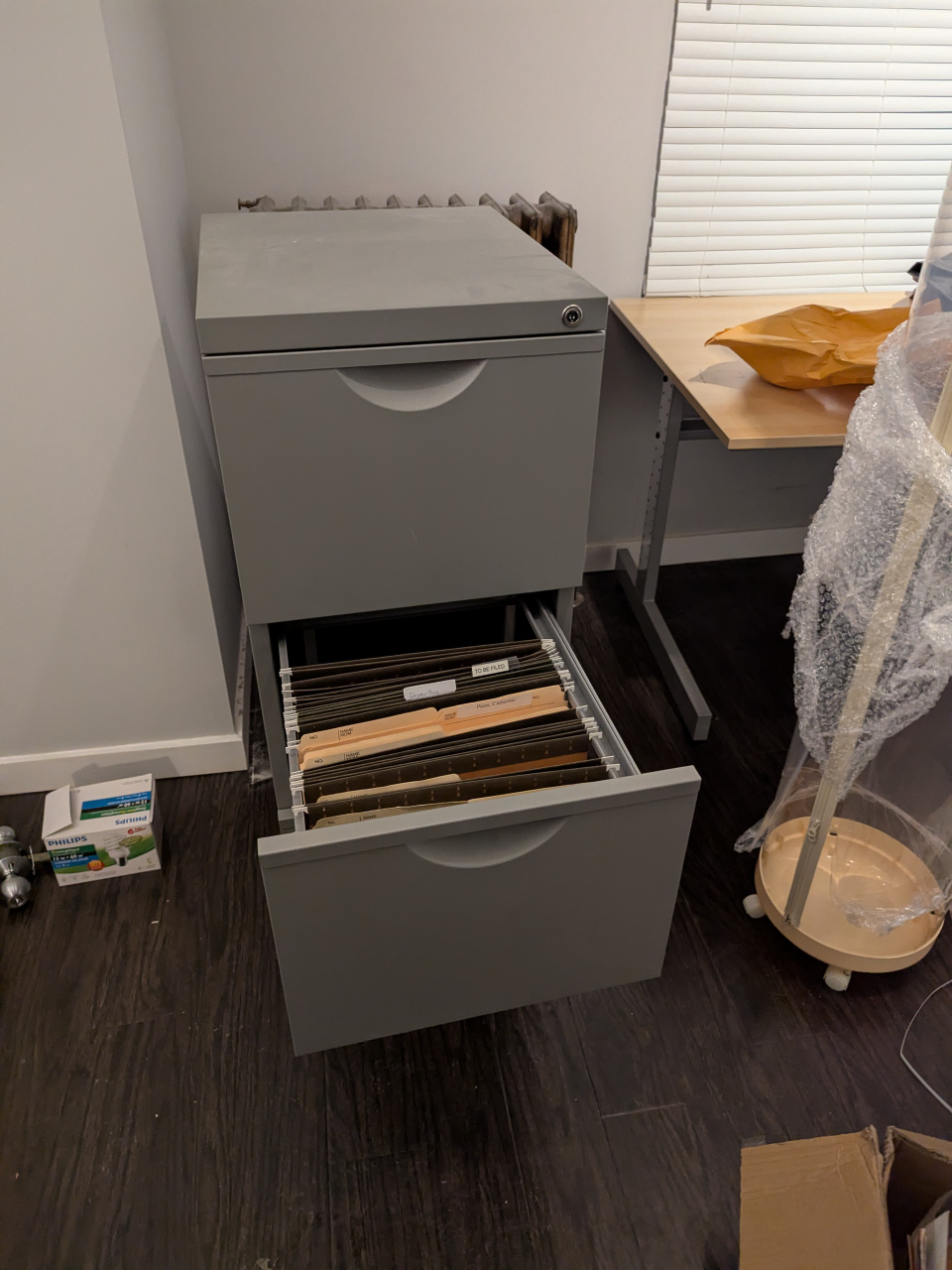 IKEA Grey Metal 3-Drawer Filing Cabinet - photo 2