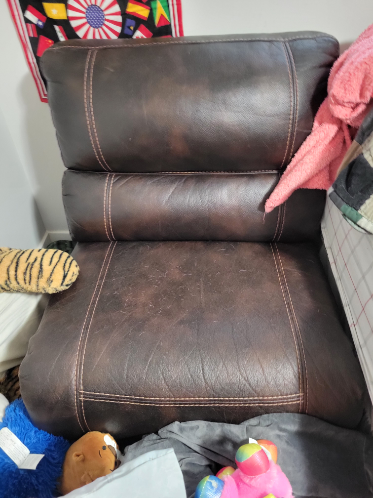 Brown Leather Reclining Sectional Sofa - photo 4