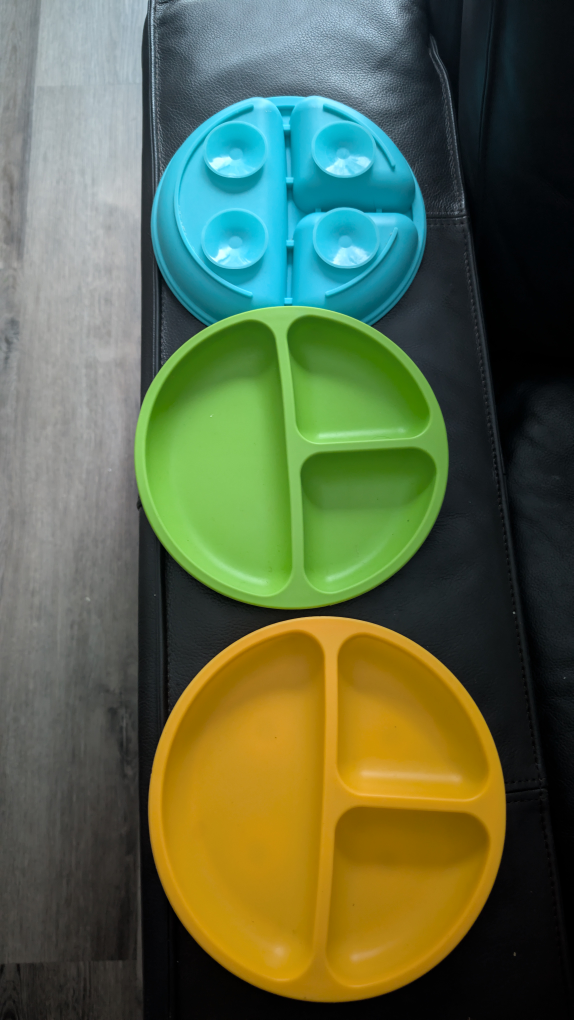 Set of 3 Silicone Suction Plates