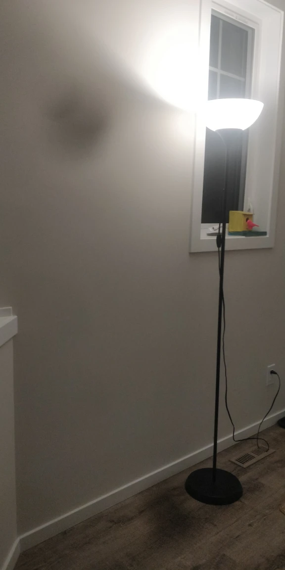 2 Tall Black Floor Lamp with White Shade - photo 3
