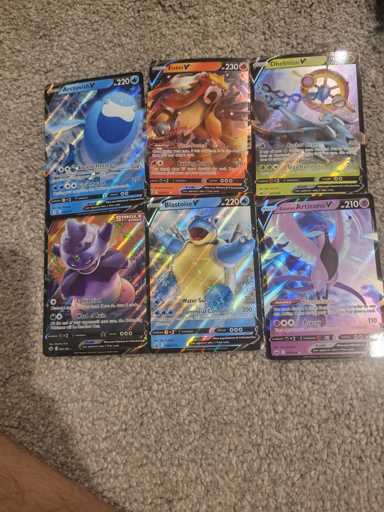 Six Pokemon Cards - V Cards