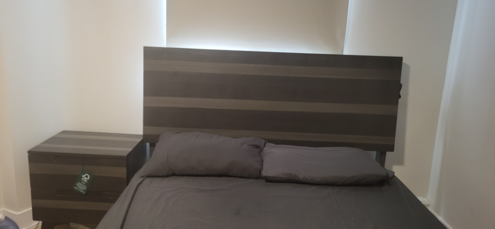 Queen Bed Frame with Nightstand - Modern Design