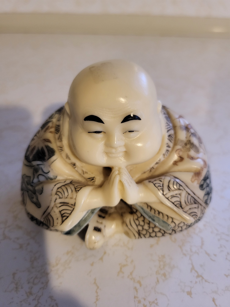 Collectible Carved Laughing Buddha Figurine