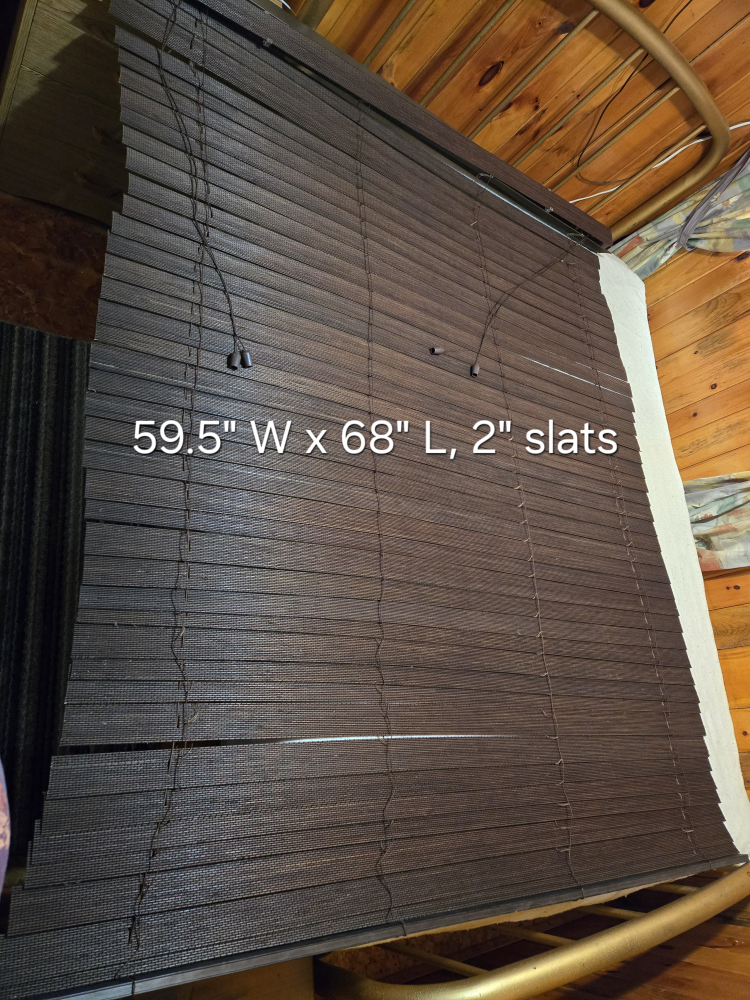 Dark Brown Bamboo Blinds 59.5"W x 68"L - photo 2