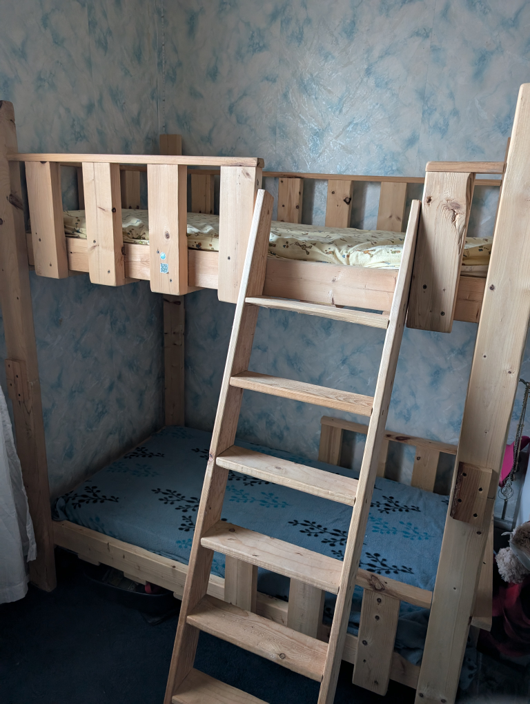 Rustic Wooden Bunk Bed