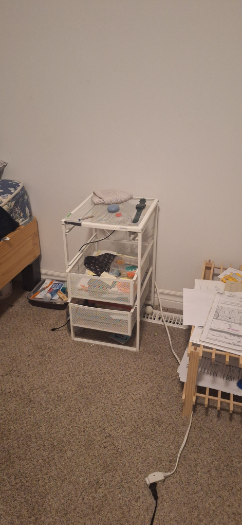 White Metal 3-Drawer Organizer