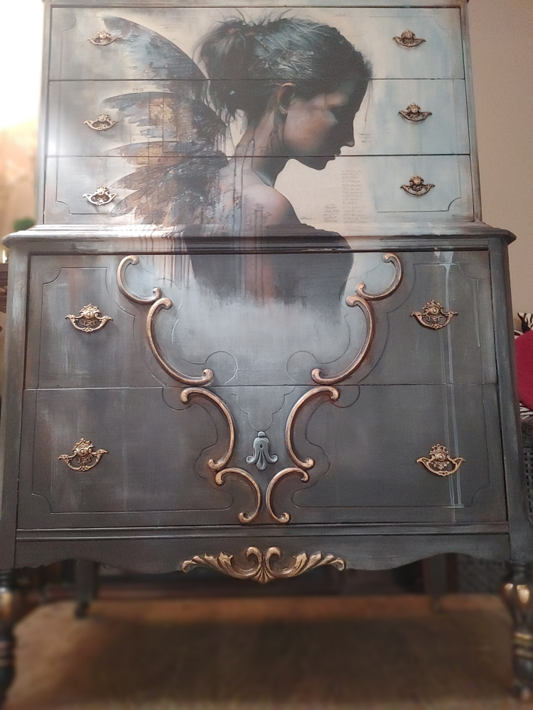 Unique Hand-Painted Vintage Chest of Drawers - photo 5