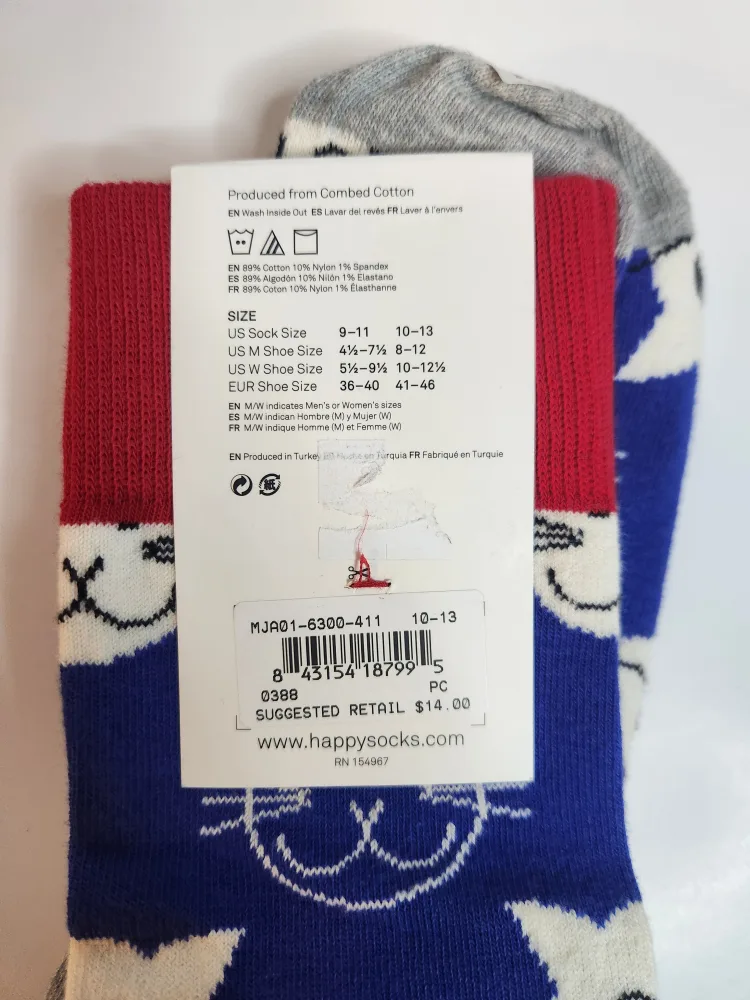 Happy Socks Men's Size M 8-12 Combed Cotton Socks image indicator(4)