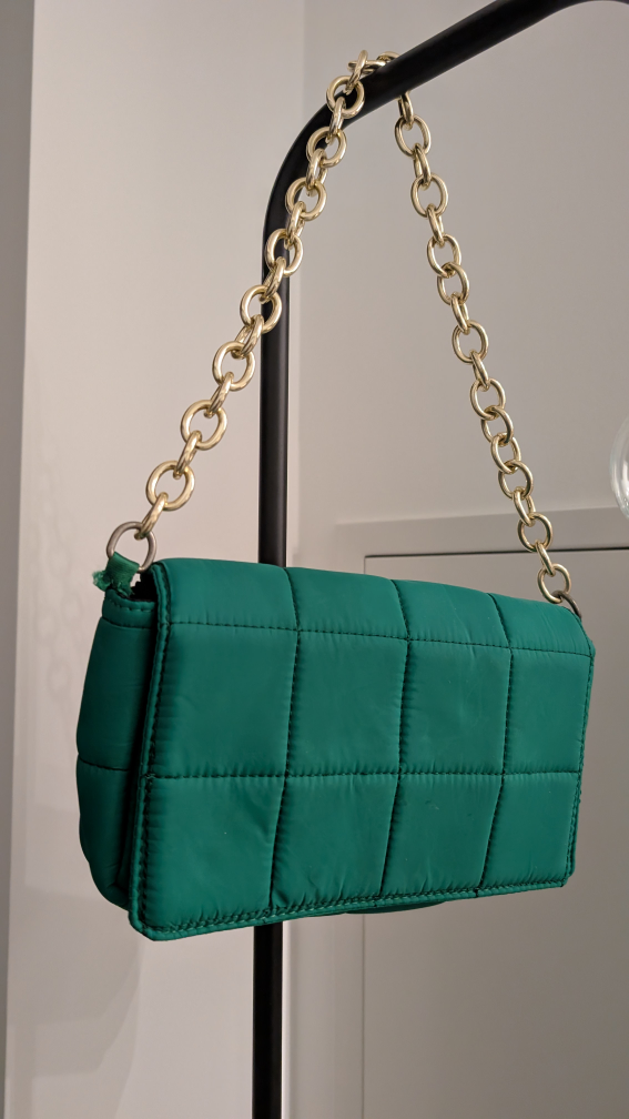 Green Quilted Chain Bag