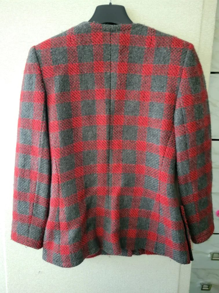 Vintage Givenchy Life Red and Grey Plaid Jacket image indicator(2)
