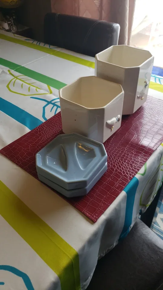 Vintage Ceramic Canisters with Duck Decor image indicator(2)