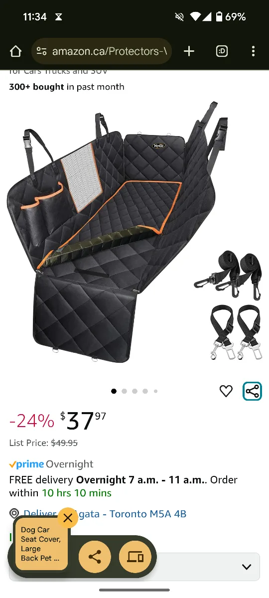 Car seat cover for back seat, pet image indicator(7)