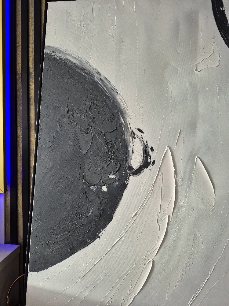 Large Abstract Canvas Wall Art - Grey and White image indicator(3)