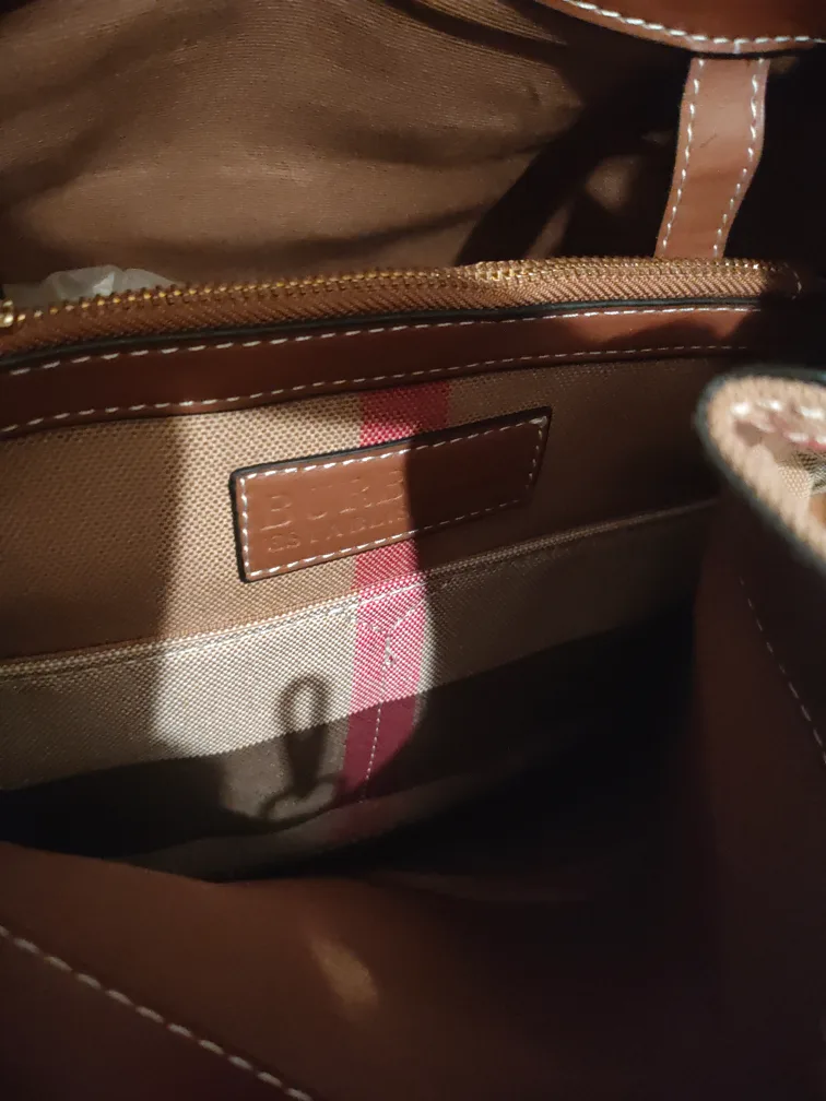 Burberry Tan and Pink Plaid handbag image indicator(2)