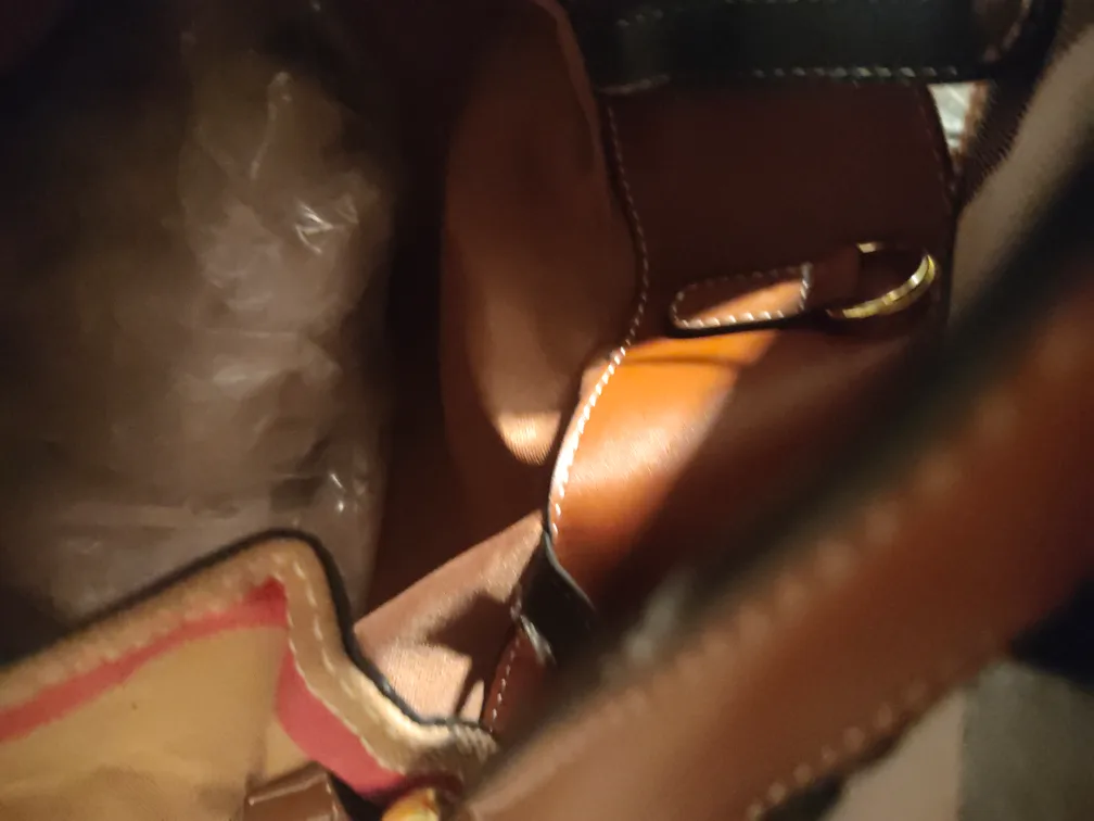 Burberry Tan and Pink Plaid handbag image indicator(5)