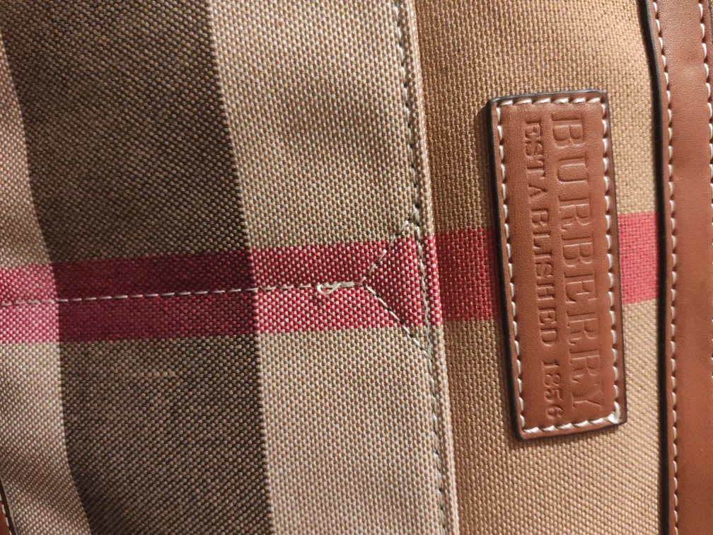 Burberry Tan and Pink Plaid handbag image indicator(7)