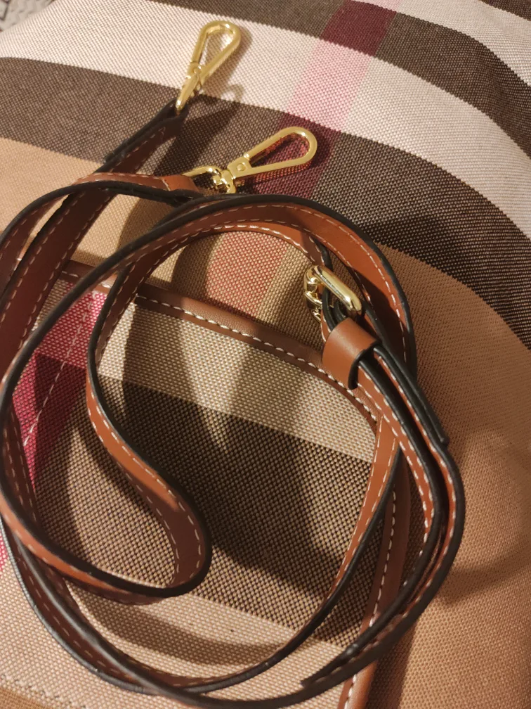 Burberry Tan and Pink Plaid handbag image indicator(8)