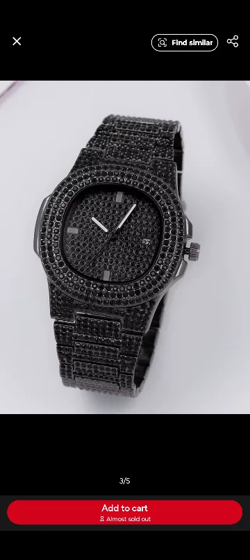 Black Iced Out Watch image indicator(3)