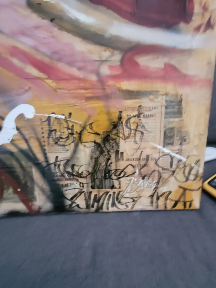 Large Abstract Canvas Painting of Woman's Face image indicator(3)